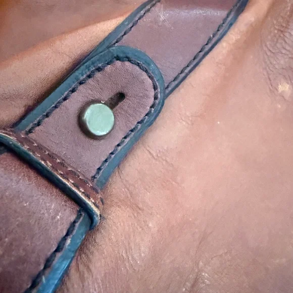 Fossil Vintage Reissue Brown and Tan Leather Shoulder Bag Distressed - Picture 15 of 16